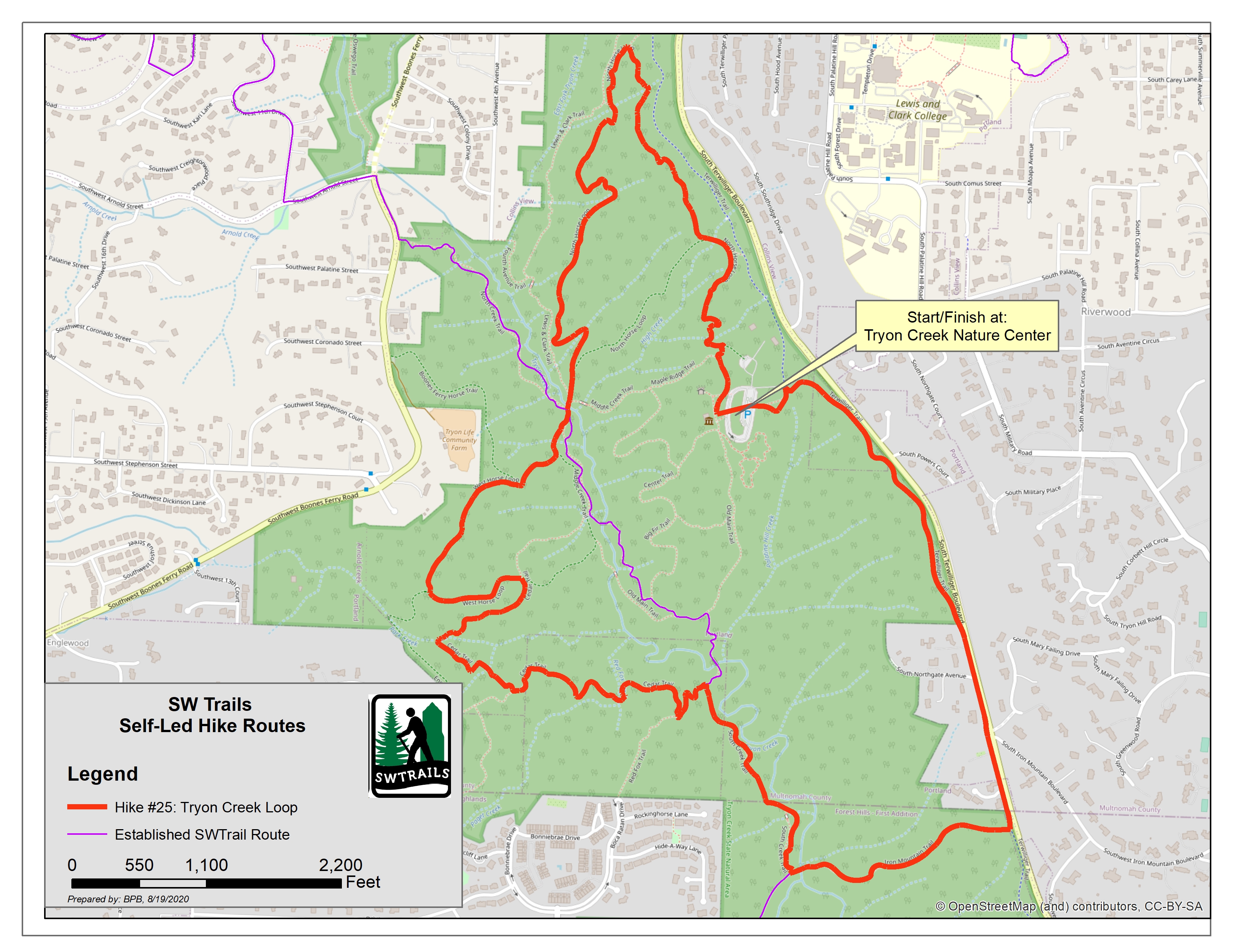 Tryon Creek Trail Map.